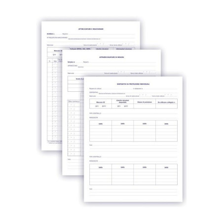 Registro di controllo delle attrezzature di lavoro - 48 pagine prenumerate